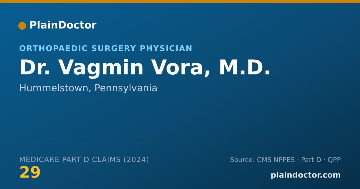 Shareable card for Vagmin Vora, M.D. - Orthopaedic Surgery Physician, Hummelstown, PA