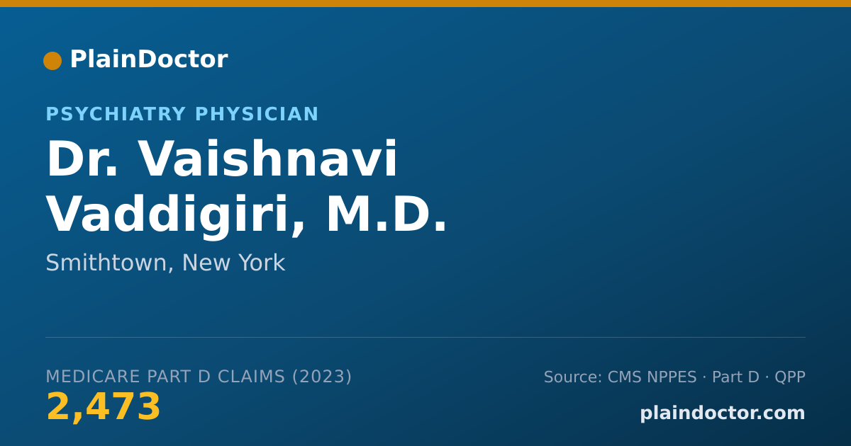 Shareable card for Vaishnavi Vaddigiri, M.D. - Psychiatry Physician, Smithtown, NY