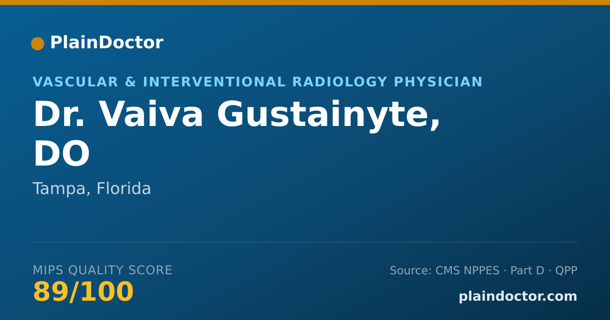 Shareable card for Vaiva Gustainyte, DO - Vascular & Interventional Radiology Physician, Tampa, FL