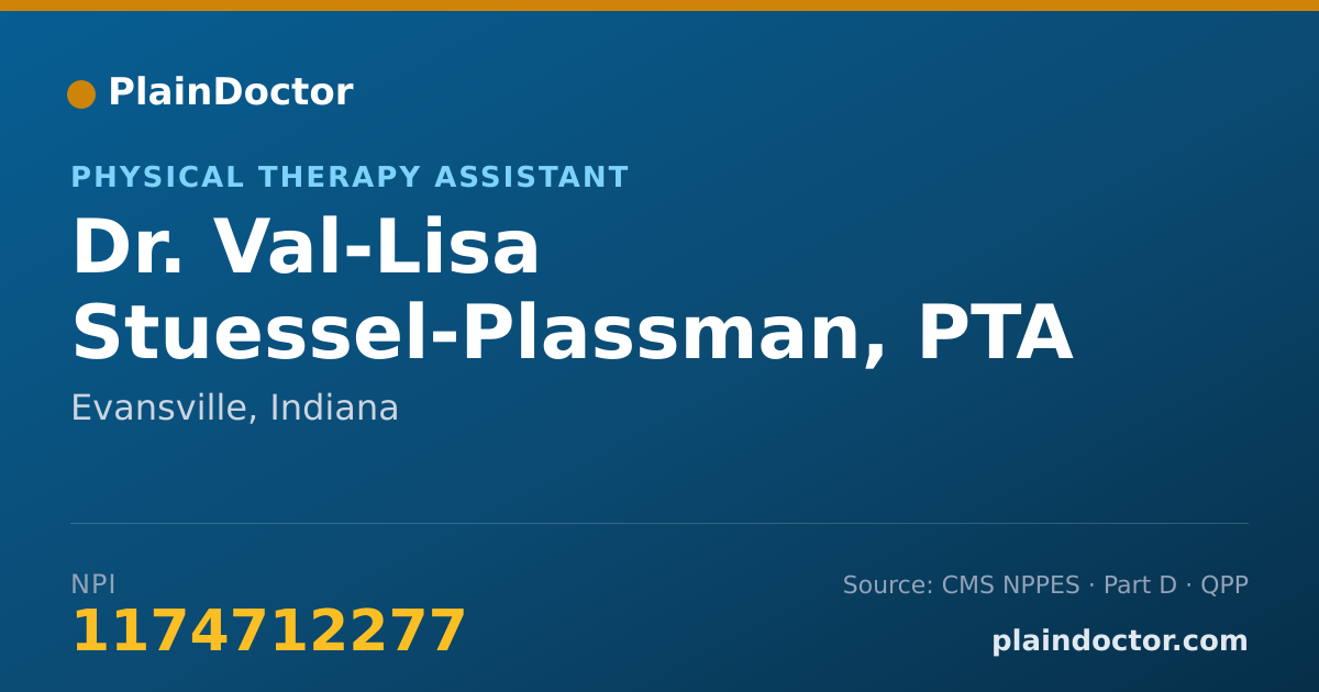 Shareable card for Val-Lisa Stuessel-Plassman, PTA - Physical Therapy Assistant, Evansville, IN