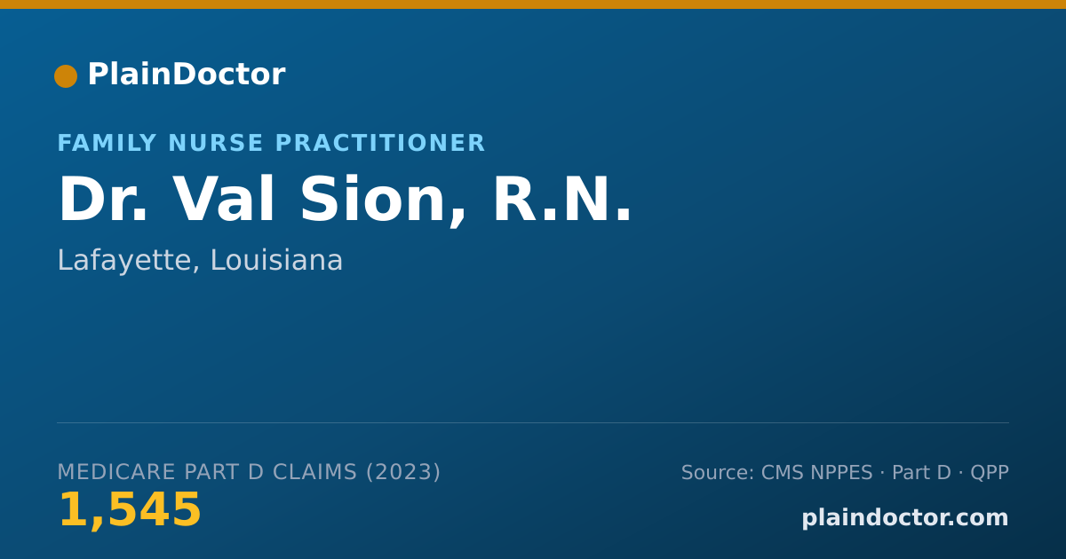Shareable card for Val Sion, R.N. - Family Nurse Practitioner, Lafayette, LA