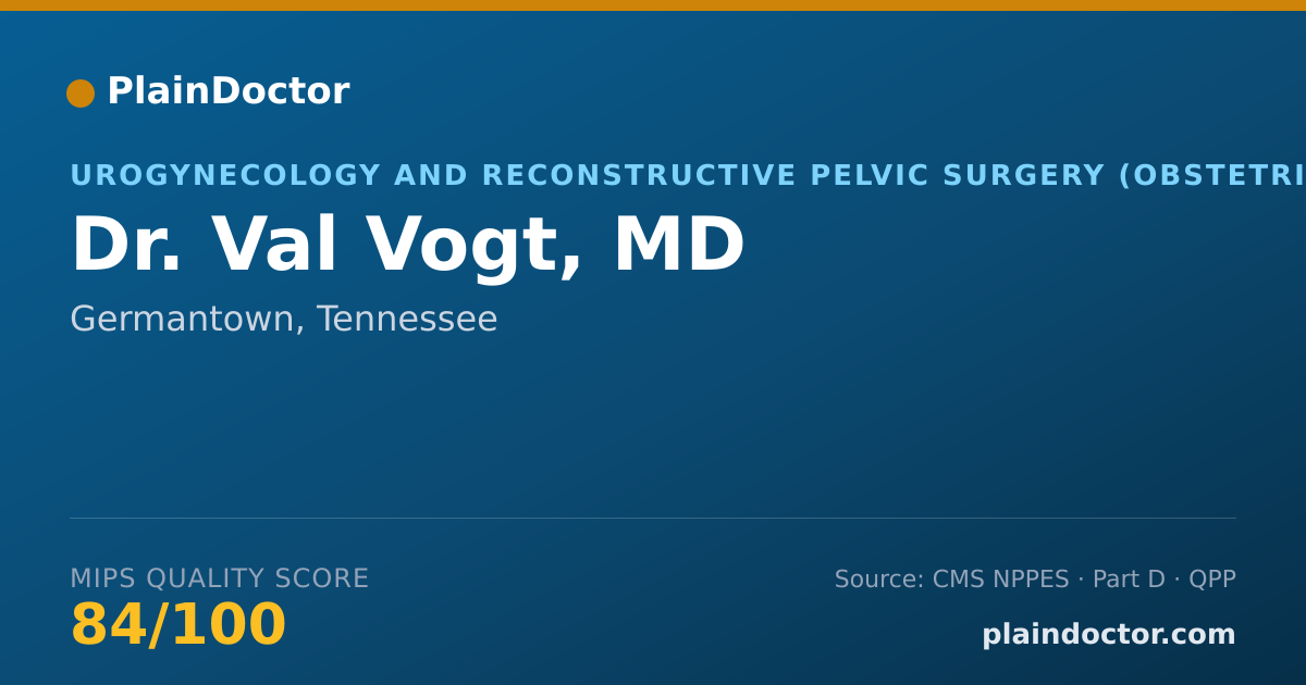 Shareable card for Val Vogt, MD - Urogynecology and Reconstructive Pelvic Surgery (Obstetrics & Gynecology) Physician, Germantown, TN