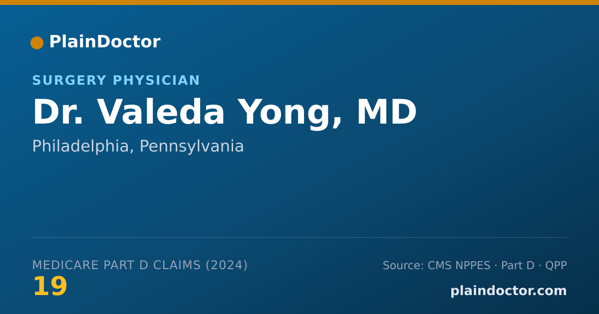 Shareable card for Valeda Yong, MD - Surgery Physician, Philadelphia, PA