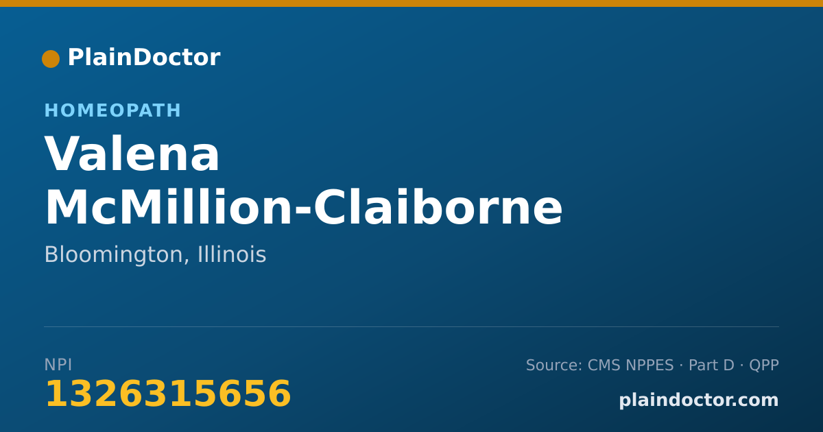 Shareable card for Valena McMillion-Claiborne - Homeopath, Bloomington, IL