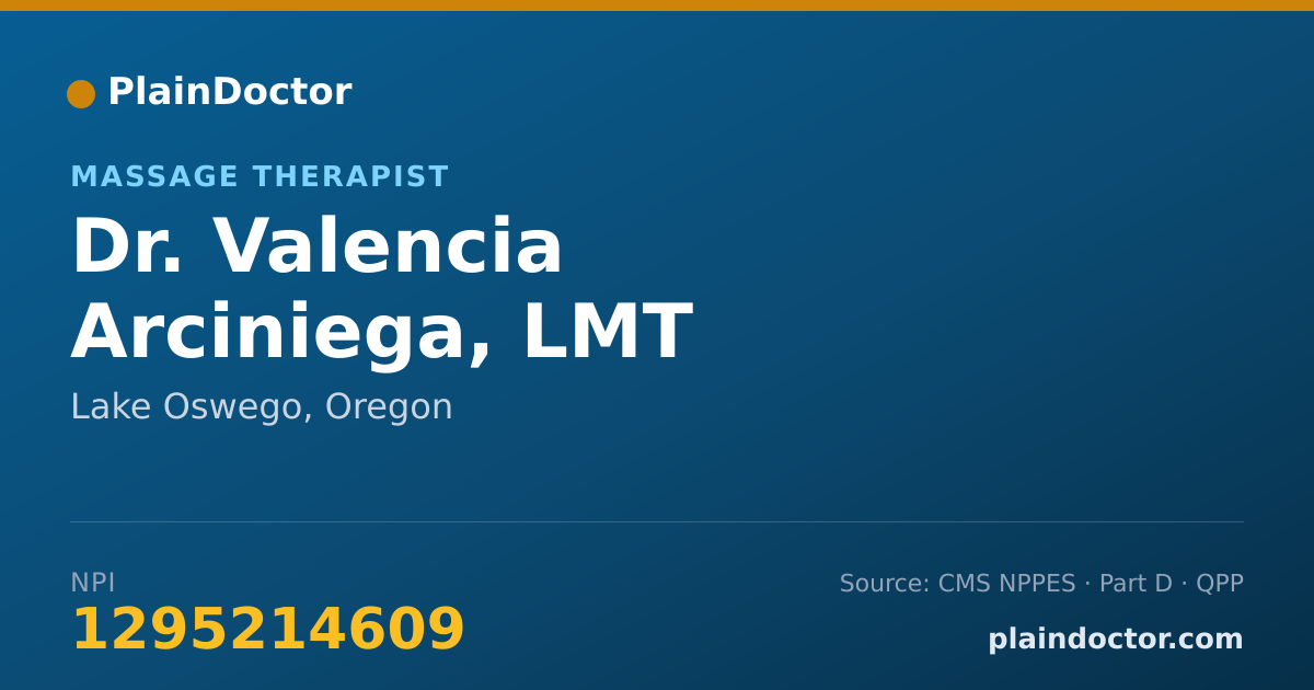 Shareable card for Valencia Arciniega, LMT - Massage Therapist, Lake Oswego, OR