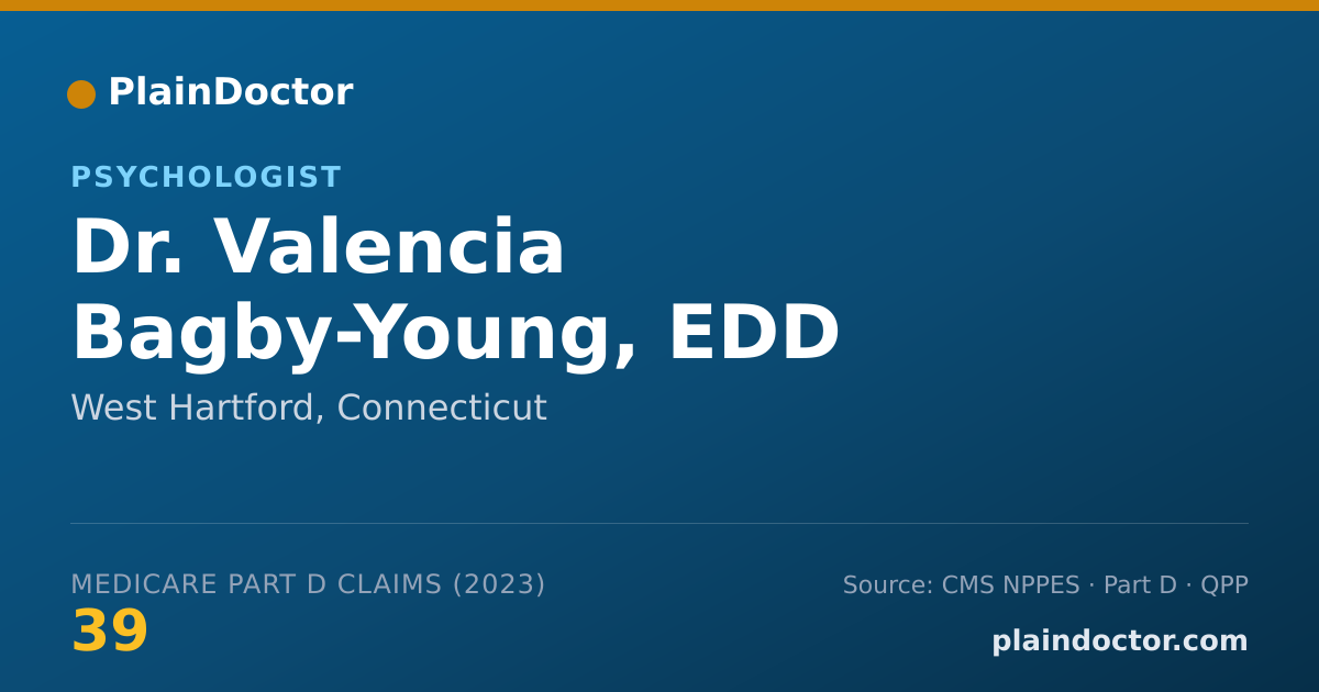 Shareable card for Valencia Bagby-Young, EDD PSYCHOLOGY - Psychologist, West Hartford, CT