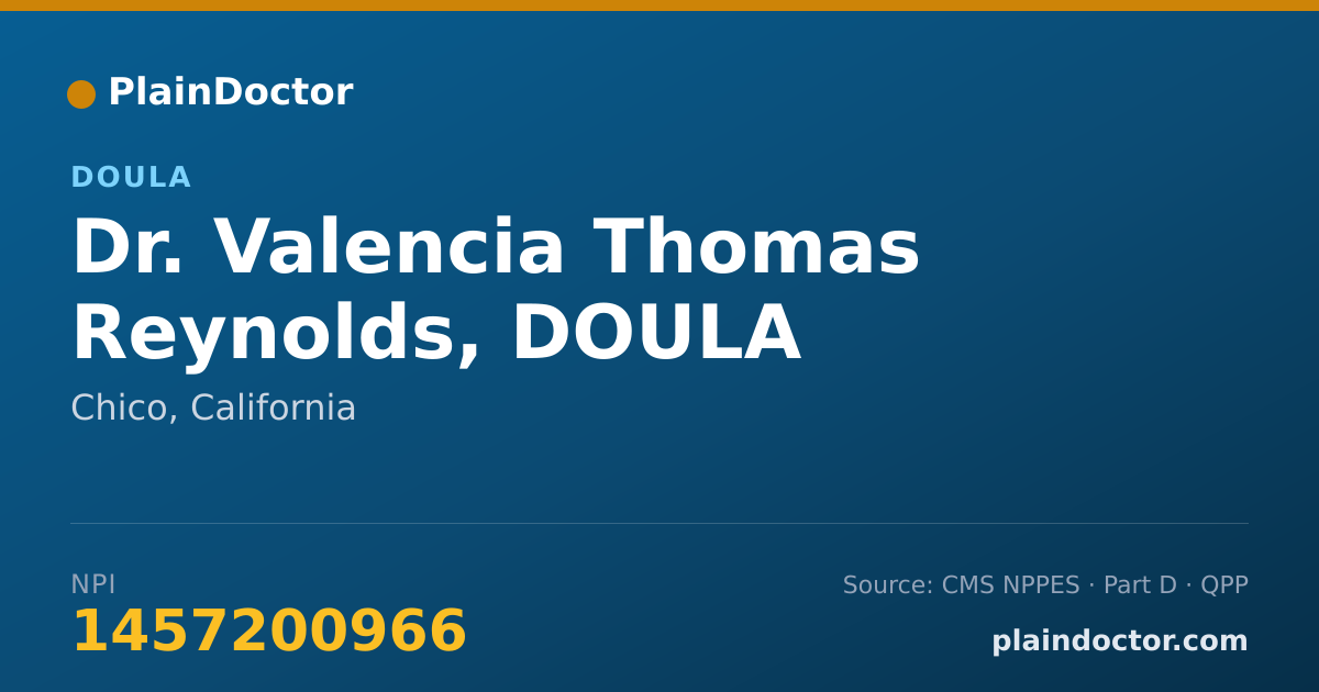 Shareable card for Valencia Thomas Reynolds, DOULA - Doula, Chico, CA