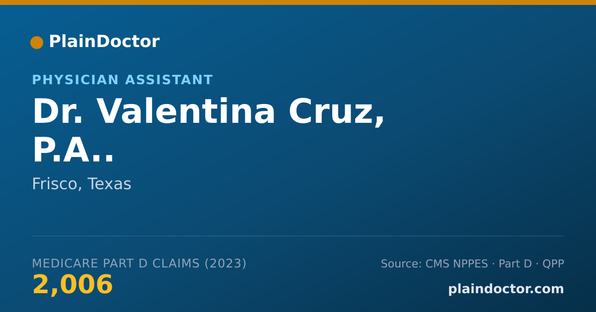 Shareable card for Valentina Cruz, P.A.. - Physician Assistant, Frisco, TX