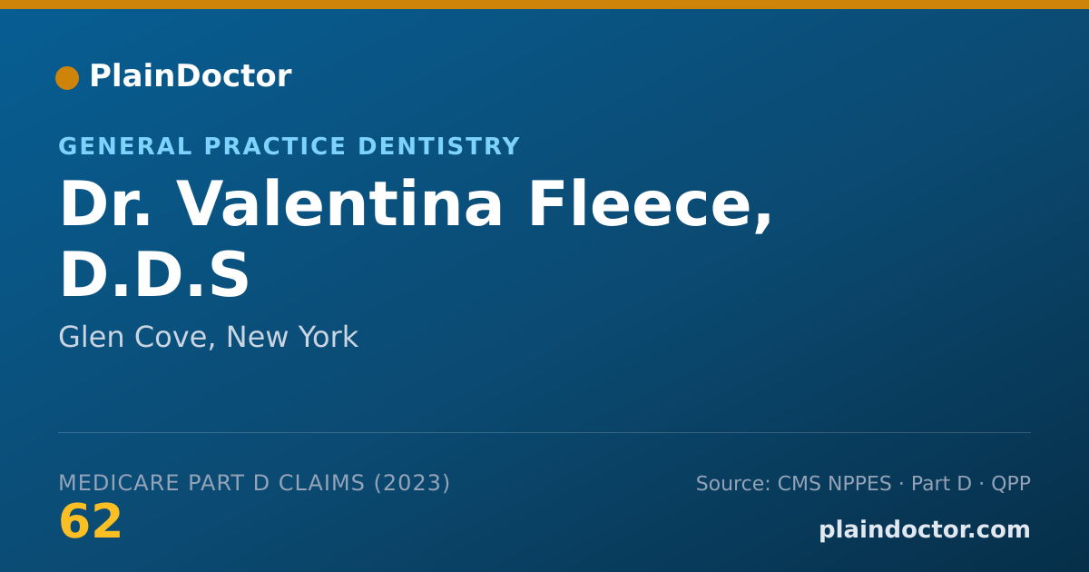 Shareable card for Valentina Fleece, D.D.S - General Practice Dentistry, Glen Cove, NY