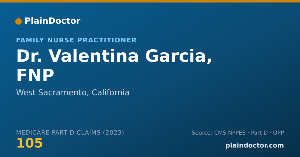 Shareable card for Valentina Garcia, FNP - Family Nurse Practitioner, West Sacramento, CA