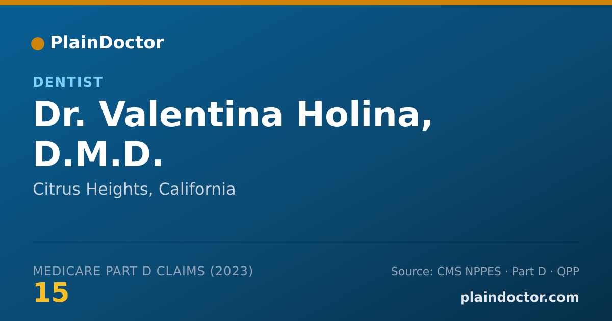 Shareable card for Valentina Holina, D.M.D. - Dentist, Citrus Heights, CA