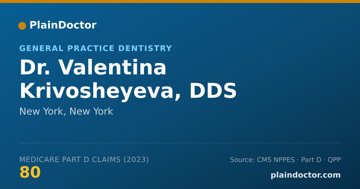 Shareable card for Valentina Krivosheyeva, DDS - General Practice Dentistry, New York, NY