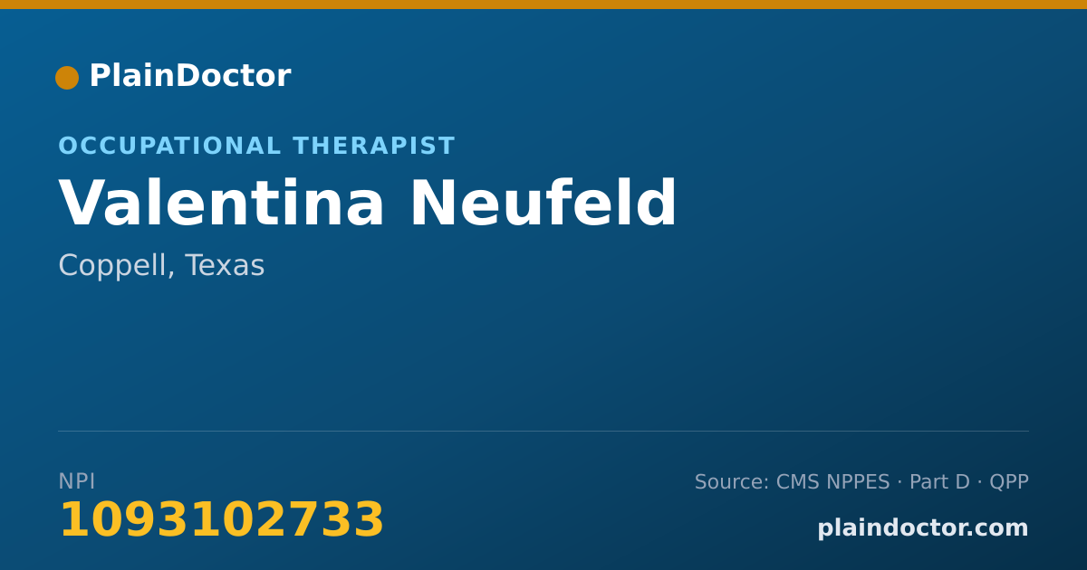 Shareable card for Valentina Neufeld - Occupational Therapist, Coppell, TX
