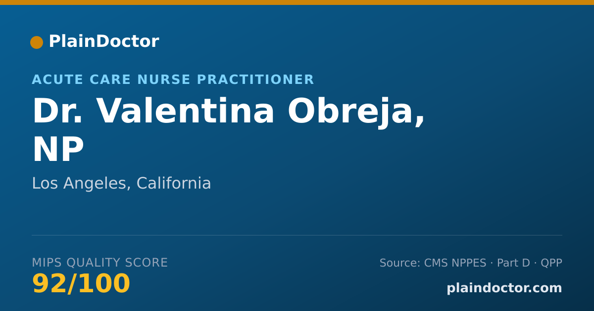 Shareable card for Valentina Obreja, NP - Acute Care Nurse Practitioner, Los Angeles, CA