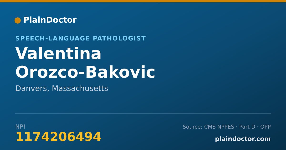 Shareable card for Valentina Orozco-Bakovic - Speech-Language Pathologist, Danvers, MA