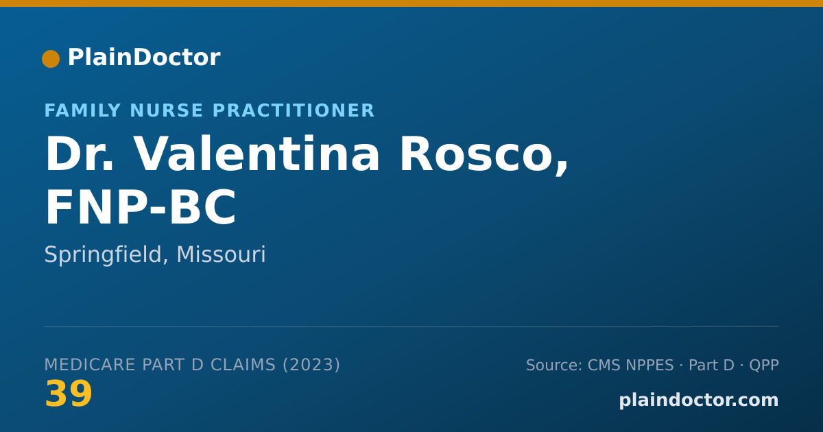 Shareable card for Valentina Rosco, FNP-BC - Family Nurse Practitioner, Springfield, MO