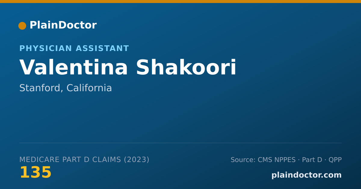 Shareable card for Valentina Shakoori - Physician Assistant, Stanford, CA