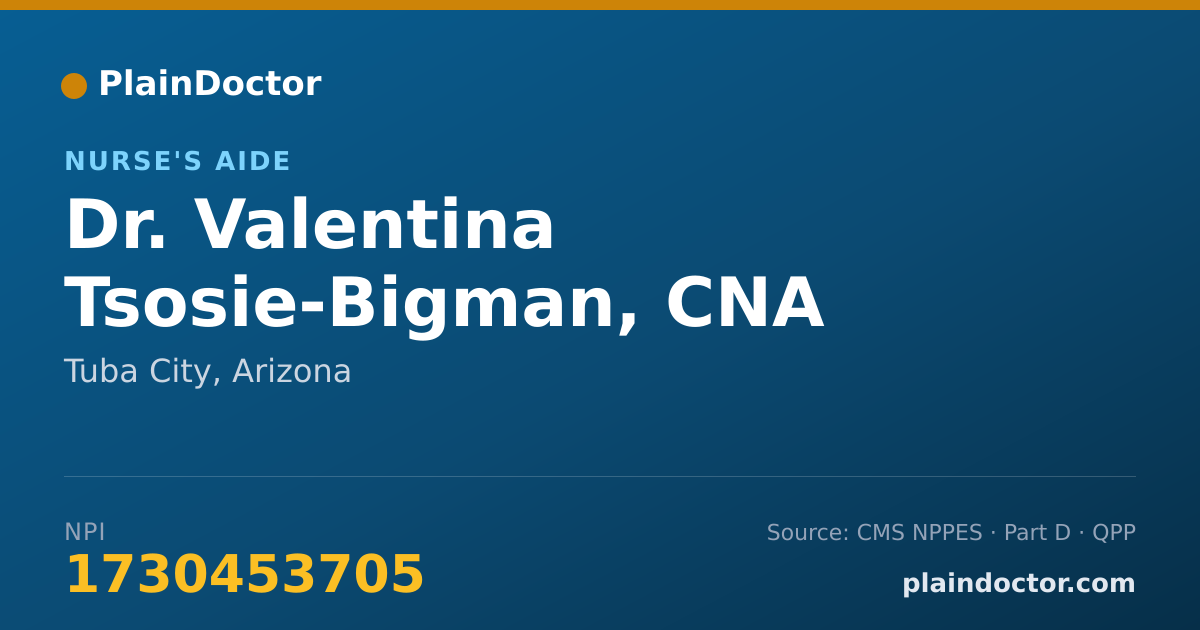 Shareable card for Valentina Tsosie-Bigman, CNA - Nurse's Aide, Tuba City, AZ