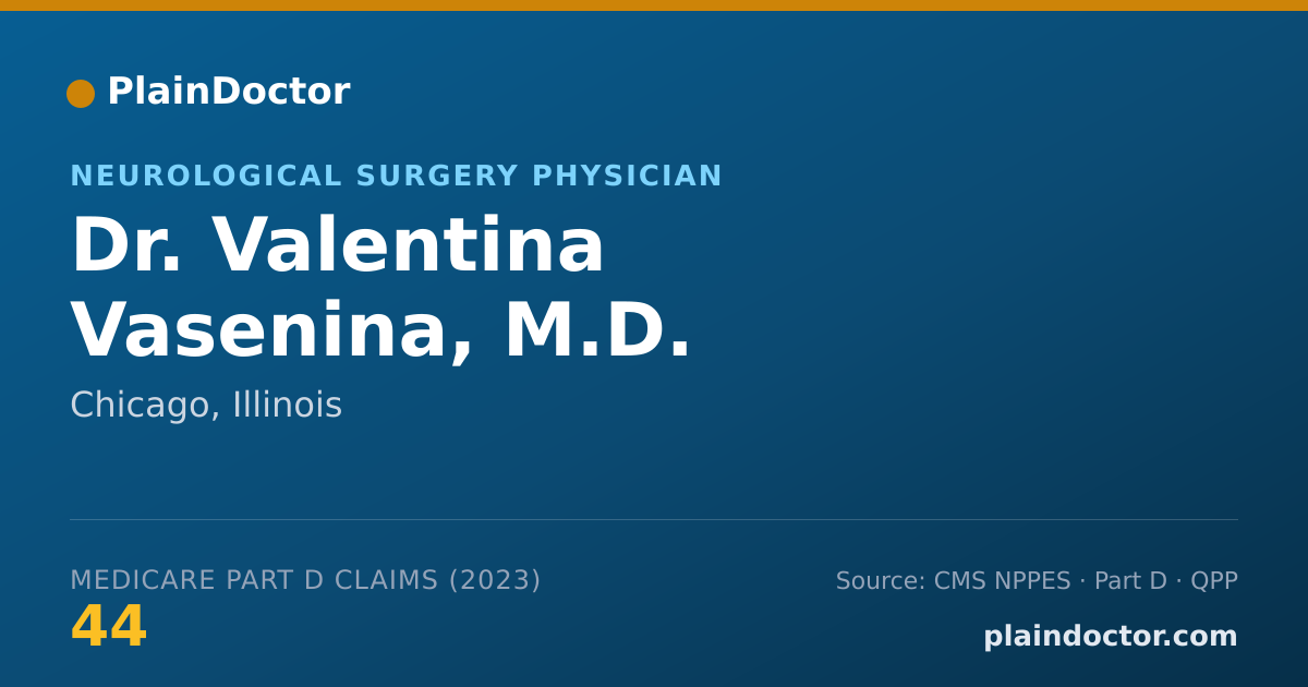 Shareable card for Valentina Vasenina, M.D. - Neurological Surgery Physician, Chicago, IL