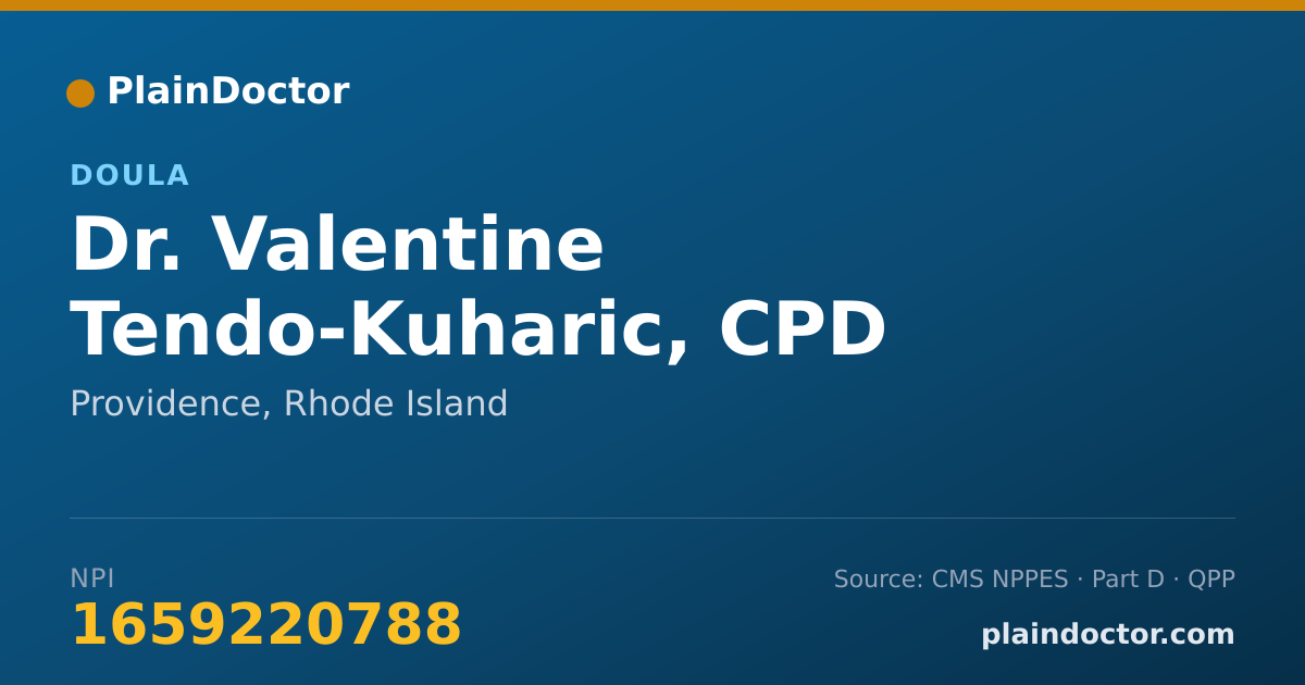 Shareable card for Valentine Tendo-Kuharic, CPD - Doula, Providence, RI