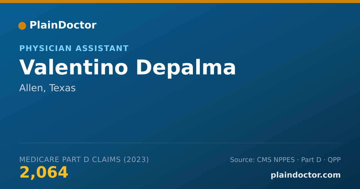 Shareable card for Valentino Depalma - Physician Assistant, Allen, TX