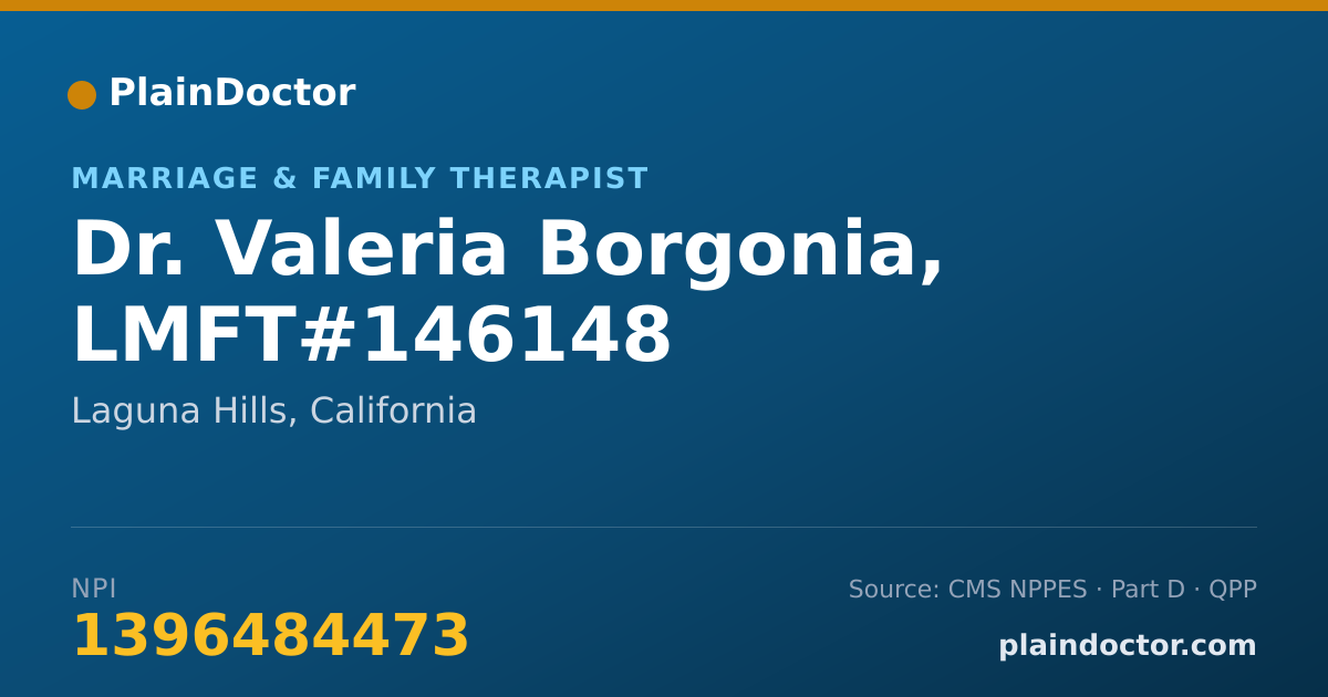 Shareable card for Valeria Borgonia, LMFT#146148 - Marriage & Family Therapist, Laguna Hills, CA