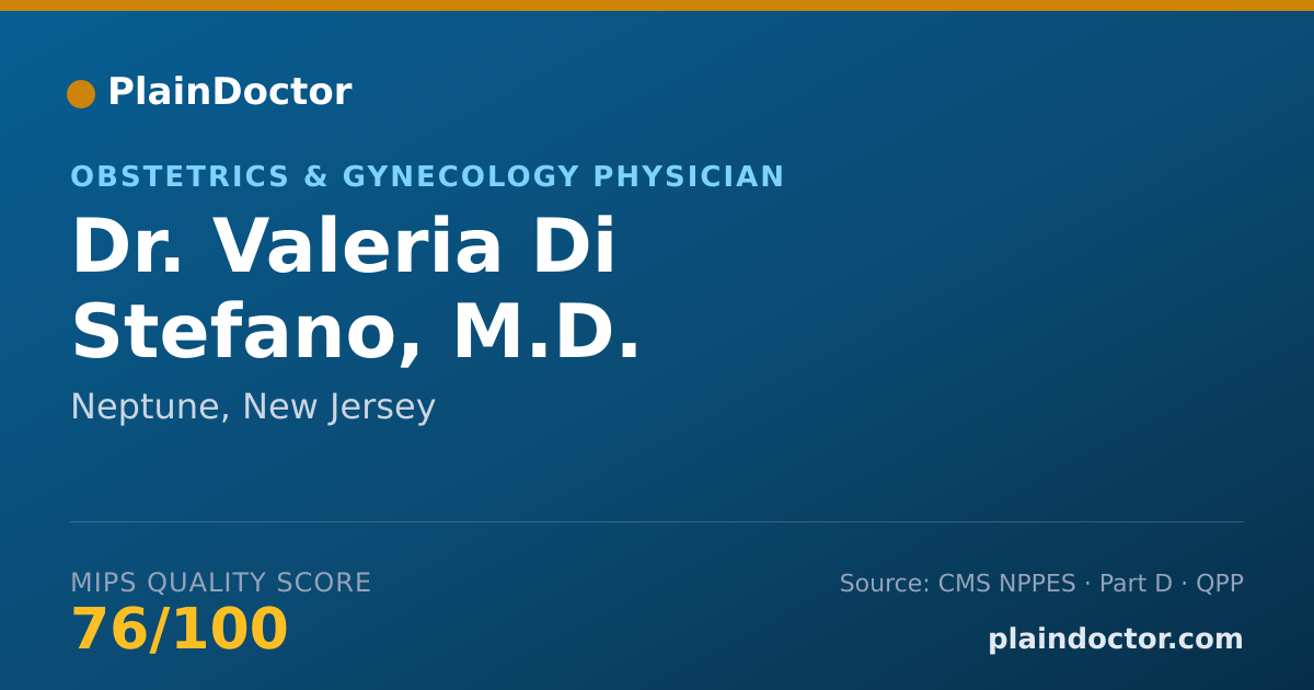 Shareable card for Valeria Di Stefano, M.D. - Obstetrics & Gynecology Physician, Neptune, NJ