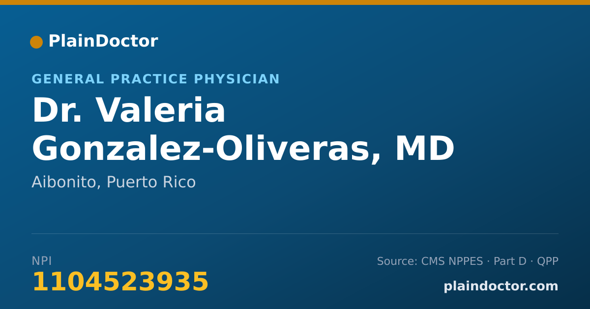 Shareable card for Valeria Gonzalez-Oliveras, MD - General Practice Physician, Aibonito, PR