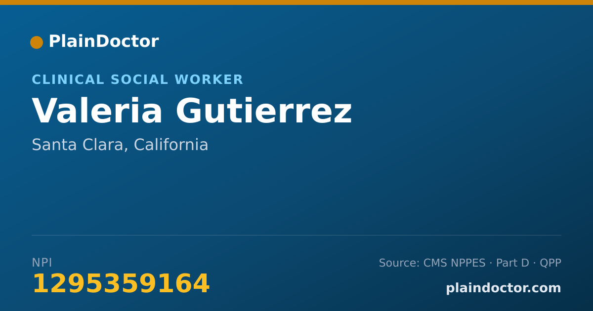 Shareable card for Valeria Gutierrez - Clinical Social Worker, Santa Clara, CA