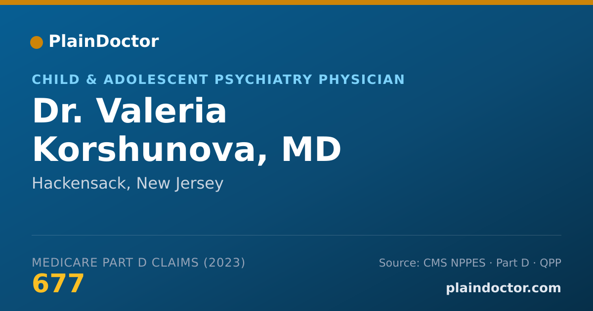 Shareable card for Valeria Korshunova, MD - Child & Adolescent Psychiatry Physician, Hackensack, NJ