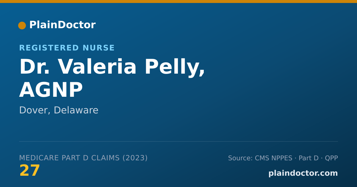 Shareable card for Valeria Pelly, AGNP - Registered Nurse, Dover, DE