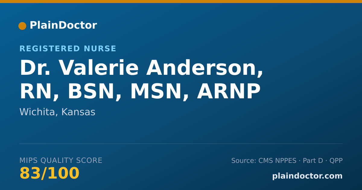 Shareable card for Valerie Anderson, RN, BSN, MSN, ARNP - Registered Nurse, Wichita, KS