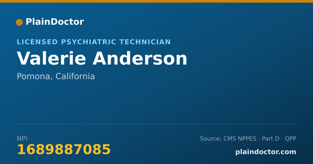 Shareable card for Valerie Anderson - Licensed Psychiatric Technician, Pomona, CA