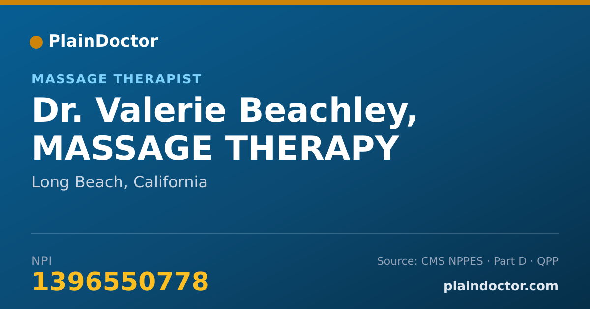 Shareable card for Valerie Beachley, MASSAGE THERAPY - Massage Therapist, Long Beach, CA