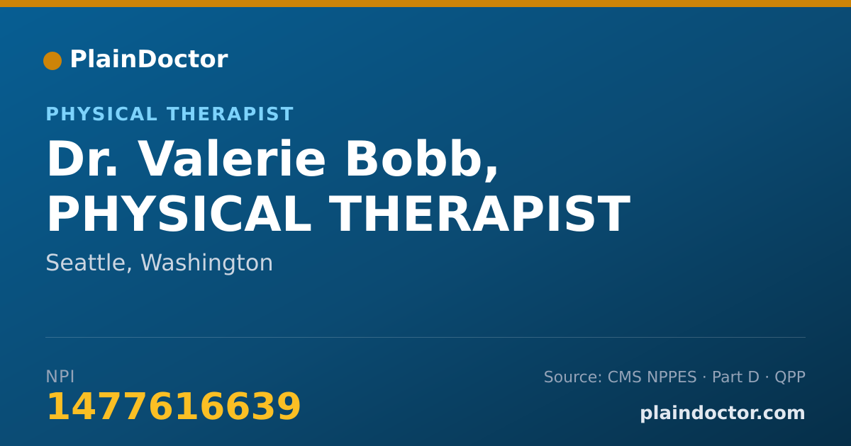 Shareable card for Valerie Bobb, PHYSICAL THERAPIST - Physical Therapist, Seattle, WA
