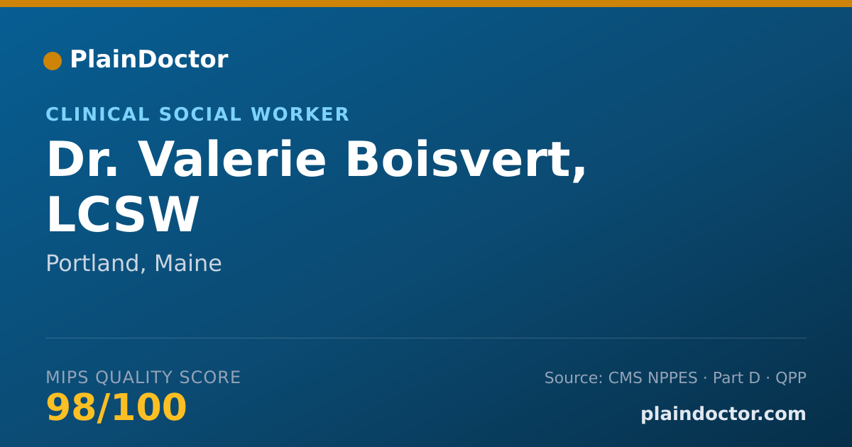 Shareable card for Valerie Boisvert, LCSW - Clinical Social Worker, Portland, ME