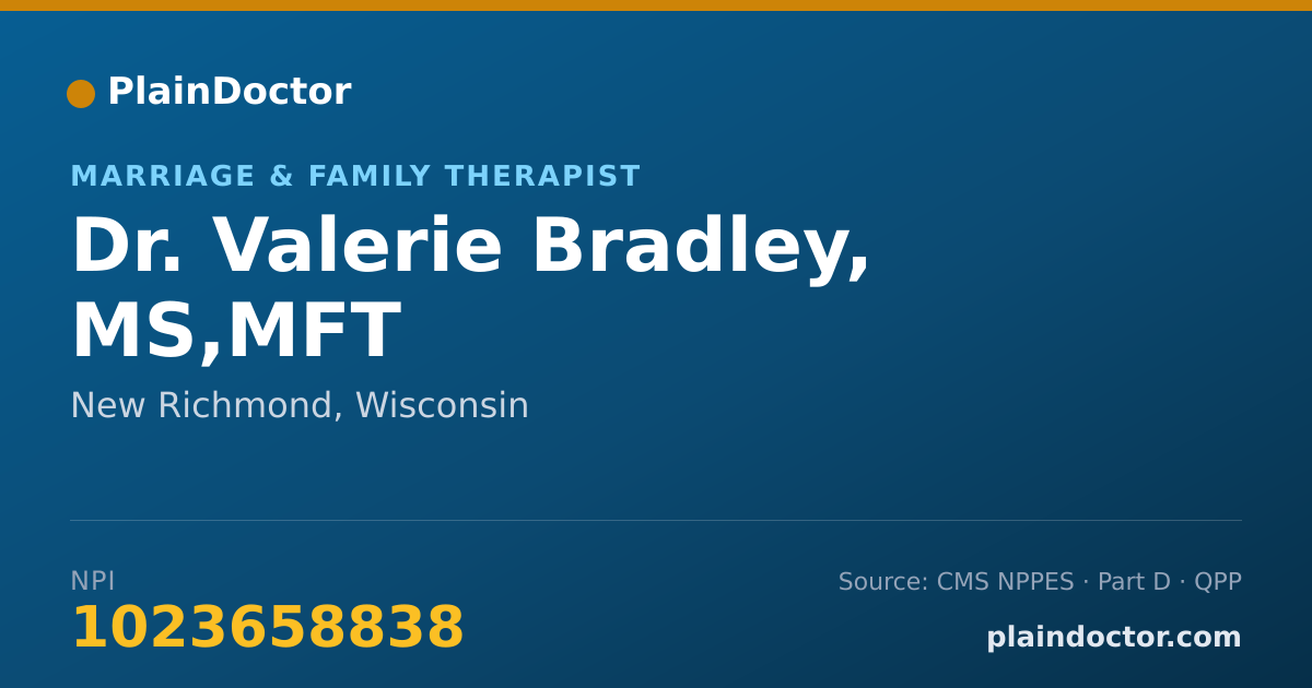 Shareable card for Valerie Bradley, MS,MFT - Marriage & Family Therapist, New Richmond, WI