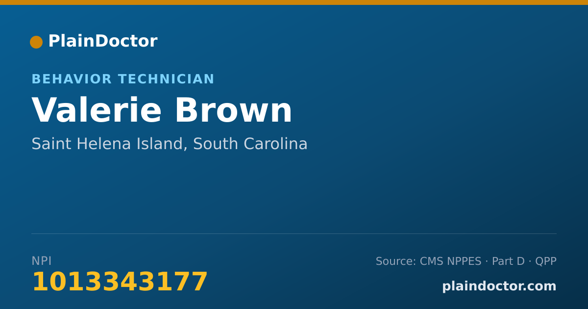 Shareable card for Valerie Brown - Behavior Technician, Saint Helena Island, SC