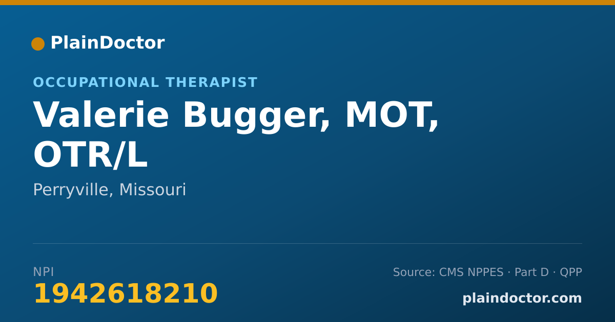 Shareable card for Valerie Bugger, MOT, OTR/L - Occupational Therapist, Perryville, MO
