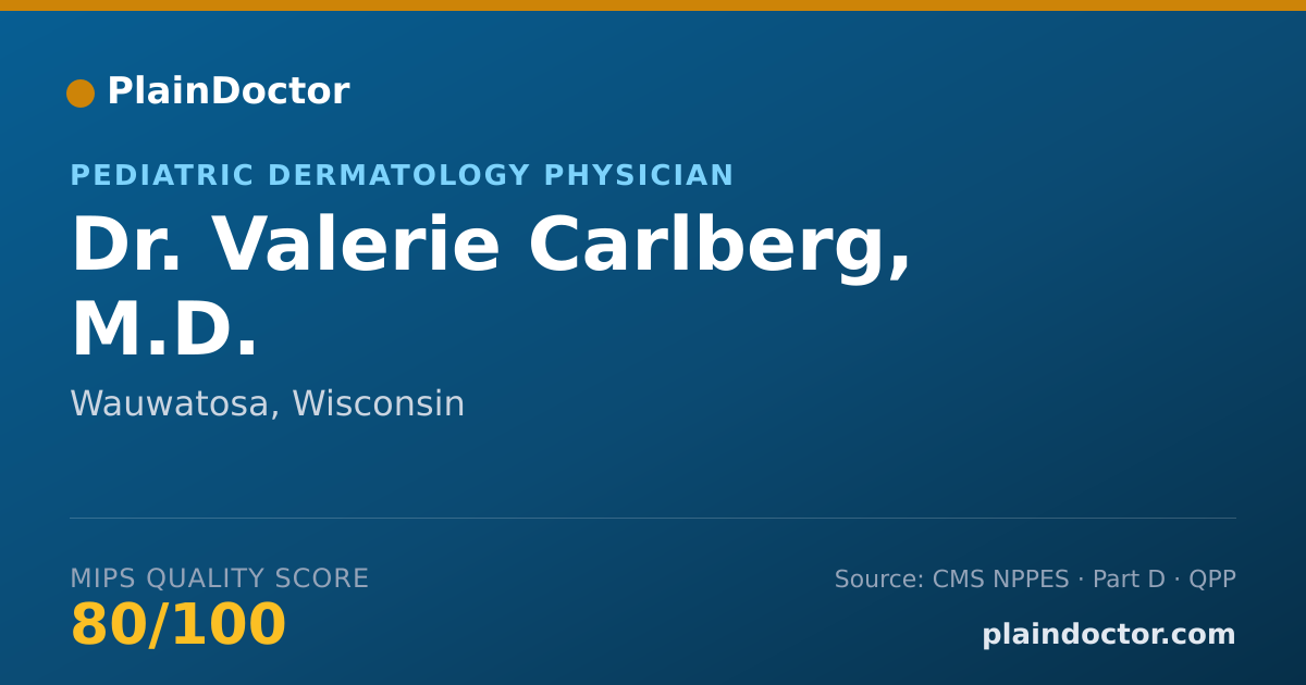 Shareable card for Valerie Carlberg, M.D. - Pediatric Dermatology Physician, Wauwatosa, WI
