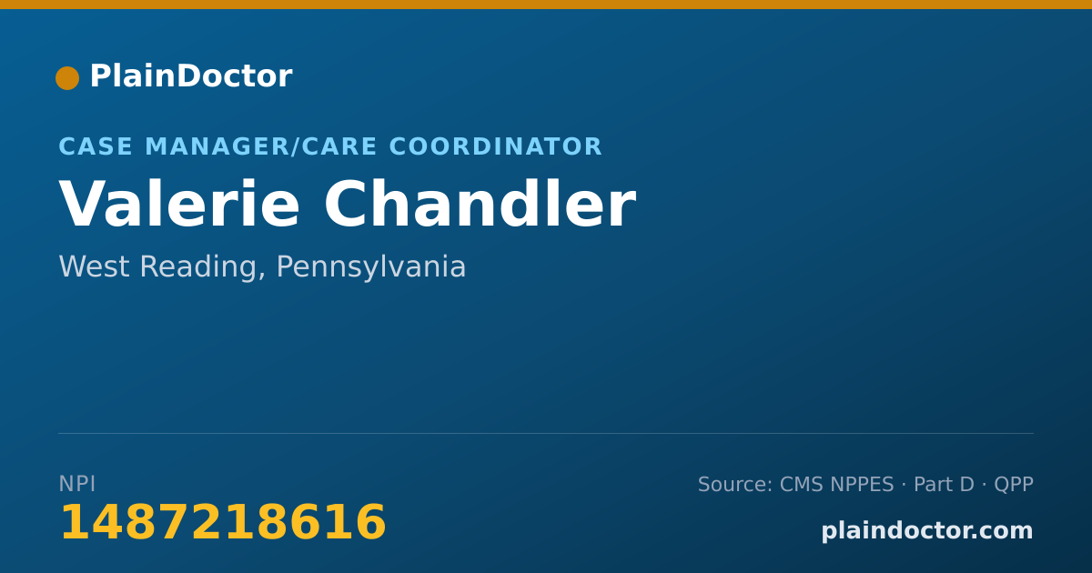 Shareable card for Valerie Chandler - Case Manager/Care Coordinator, West Reading, PA