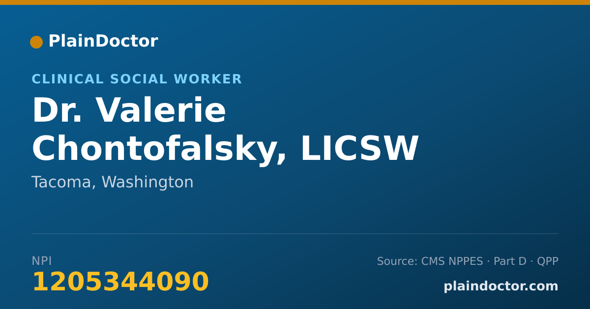Shareable card for Valerie Chontofalsky, LICSW - Clinical Social Worker, Tacoma, WA