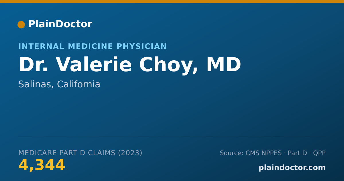 Shareable card for Valerie Choy, MD - Internal Medicine Physician, Salinas, CA