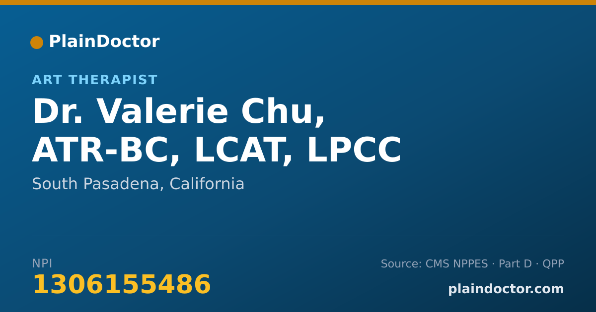 Shareable card for Valerie Chu, ATR-BC, LCAT, LPCC - Art Therapist, South Pasadena, CA