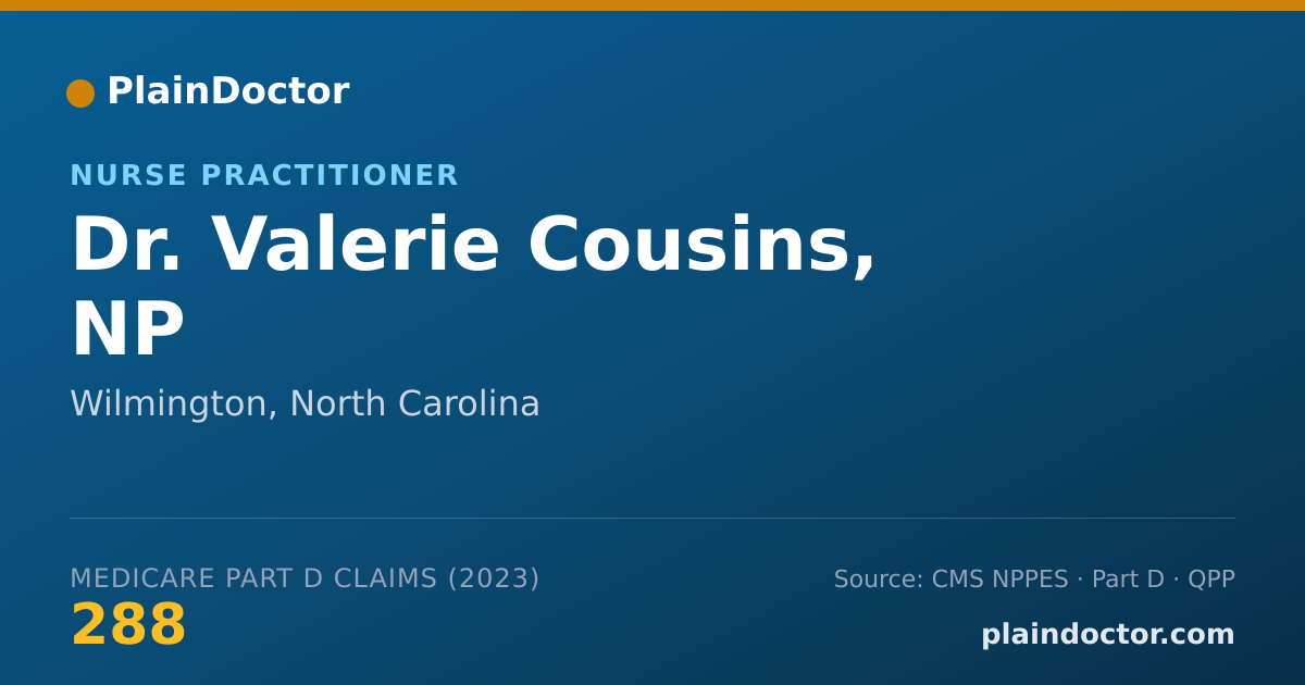 Shareable card for Valerie Cousins, NP - Nurse Practitioner, Wilmington, NC
