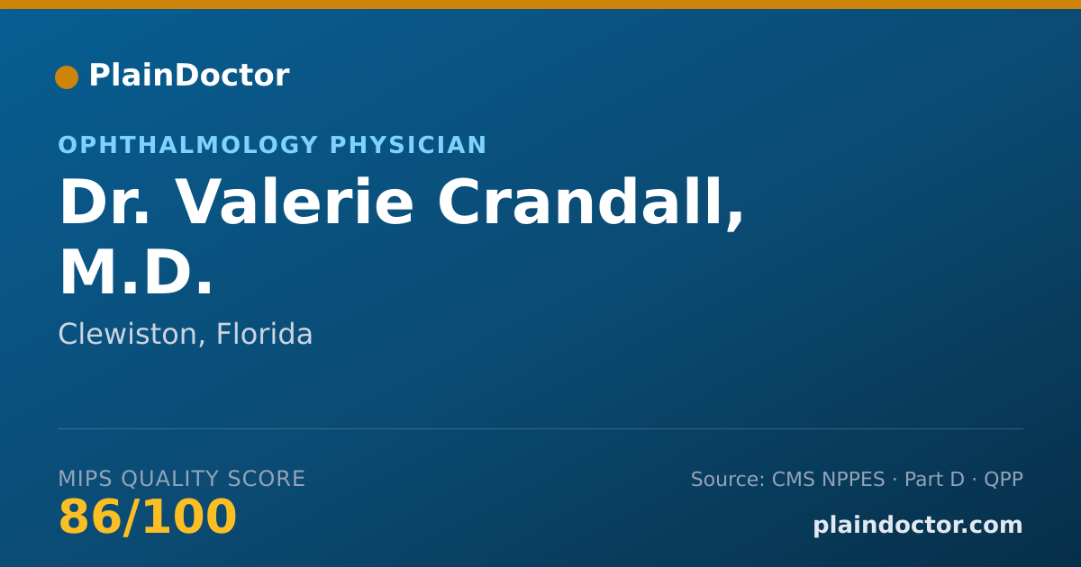 Shareable card for Valerie Crandall, M.D. - Ophthalmology Physician, Clewiston, FL