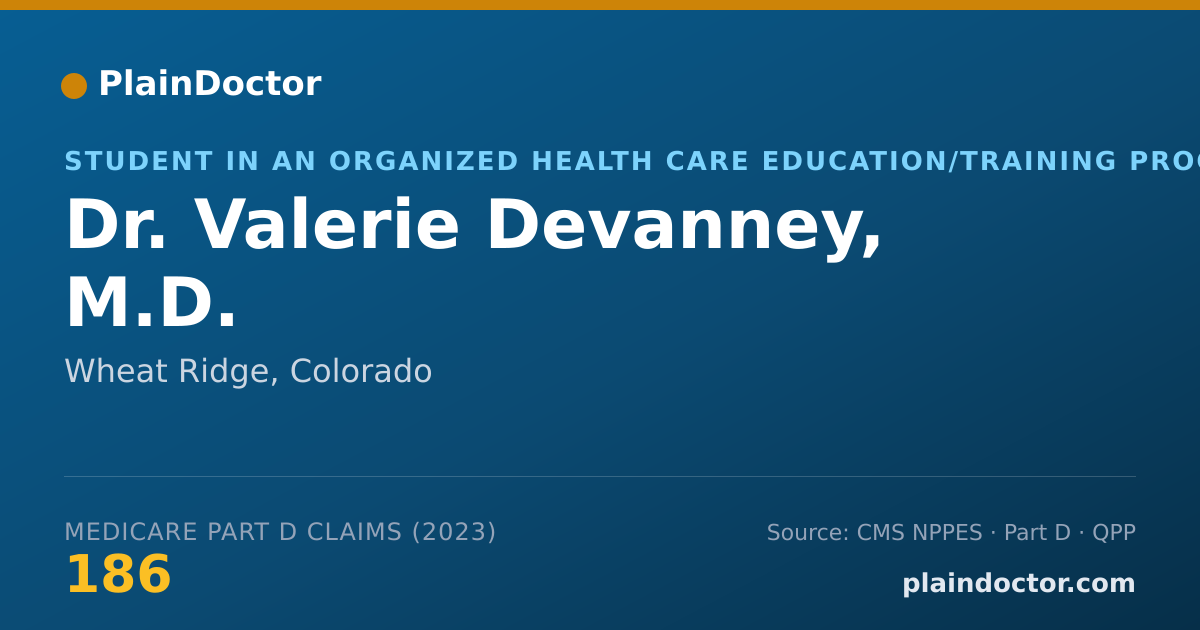 Shareable card for Valerie Devanney, M.D. - Student in an Organized Health Care Education/Training Program, Wheat Ridge, CO