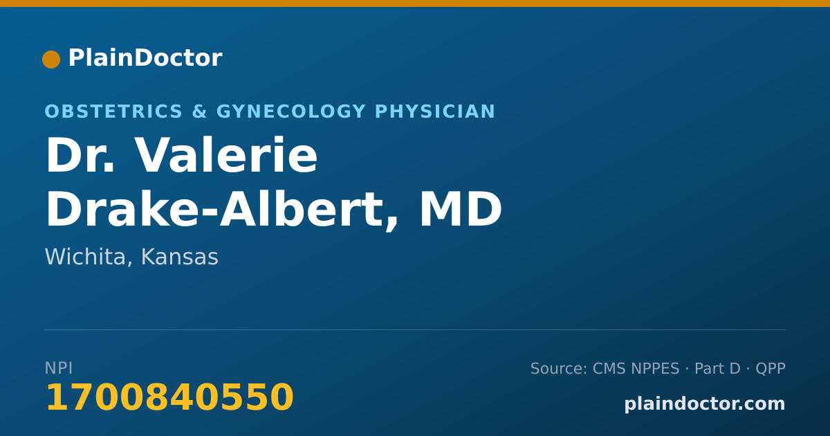 Shareable card for Valerie Drake-Albert, MD - Obstetrics & Gynecology Physician, Wichita, KS