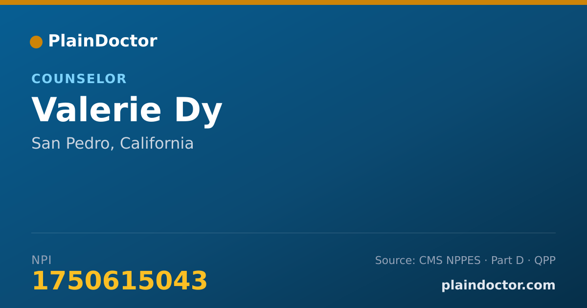 Shareable card for Valerie Dy - Counselor, San Pedro, CA