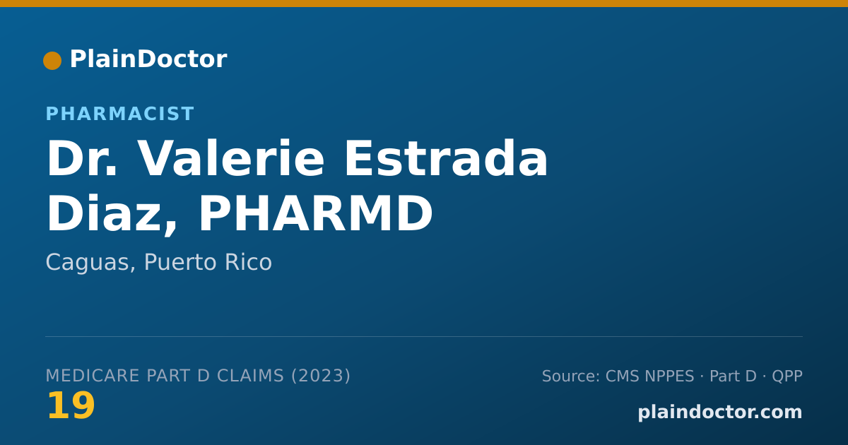Shareable card for Valerie Estrada Diaz, PHARMD - Pharmacist, Caguas, PR